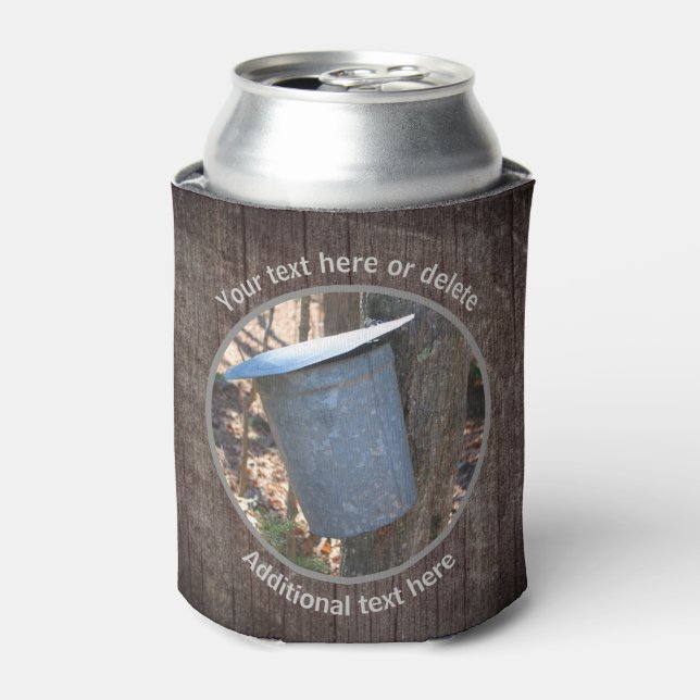 Maple Syrup Sap Bucket Nature Personalized Can Cooler (Can Front)