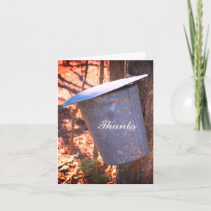 Maple Syrup Sap Bucket Nature Thank You Card