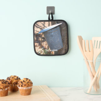 Maple Syrup Sap Bucket On Tree Personalized Pot Holder