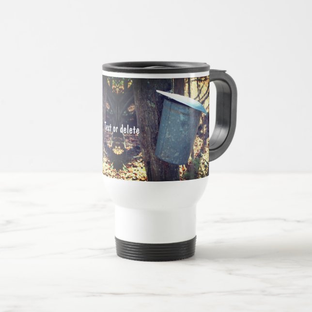 Maple Syrup Sap Bucket Personalized  Travel Mug (Front Right)