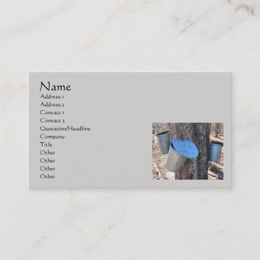 Customizable Maple Syrup Sap Buckets Business Card