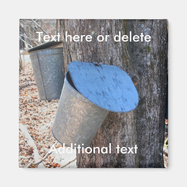 Maple Syrup Sap Buckets Nature Personalized Magnet (Front)