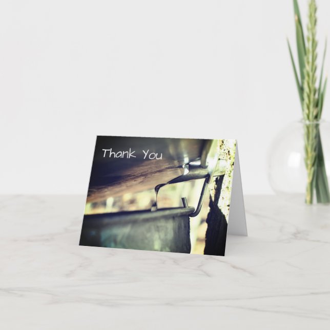 Maple Syrup Sap Running Nature Thank You Card (Front)