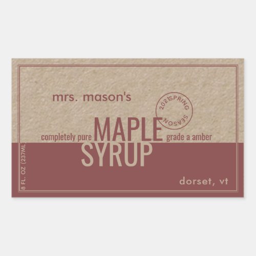 Maple Syrup Spring Season Kraft Label