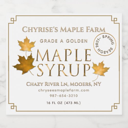 Maple Syrup Spring Season Medallion and Year Label