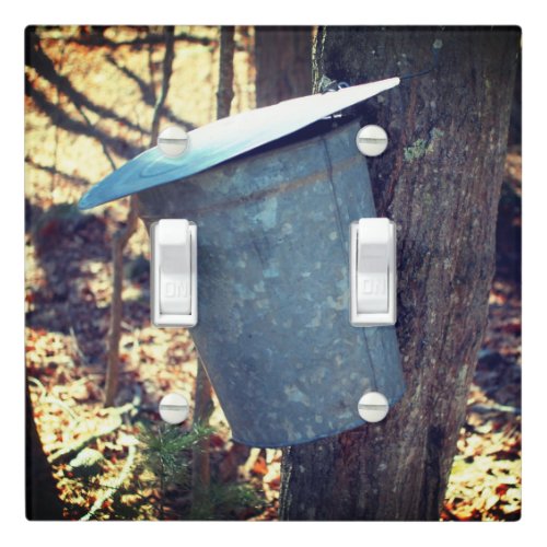 Maple Syrup Sugar Sap Bucket On Tree    Light Switch Cover