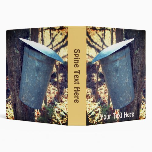 Maple Syrup Sugar Sap Bucket On Tree Personalized 3 Ring Binder