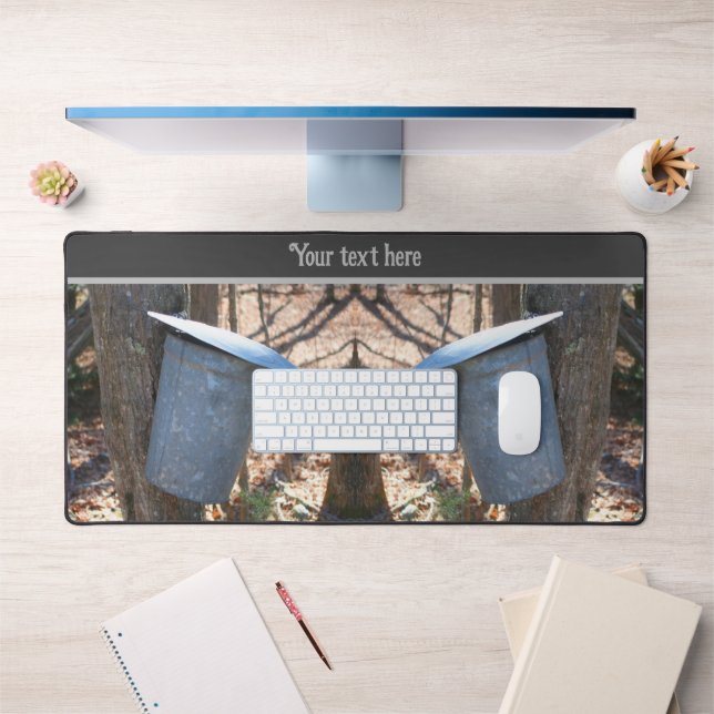 Maple Syrup Sugar Sap Bucket On Tree Personalized Desk Mat (Office 1)