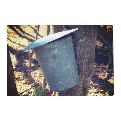 Maple Syrup Sugar Sap Bucket On Tree   Placemat