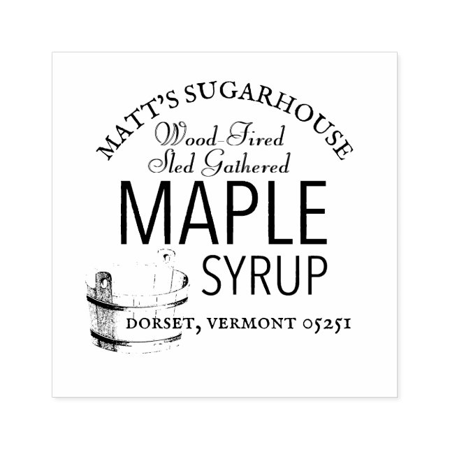 Maple Syrup Sugarhouse Business Rubber Stamp (Imprint)