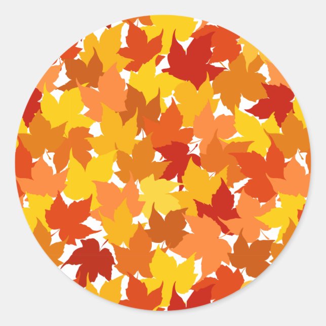 Maple tree autumn leaves classic round sticker (Front)