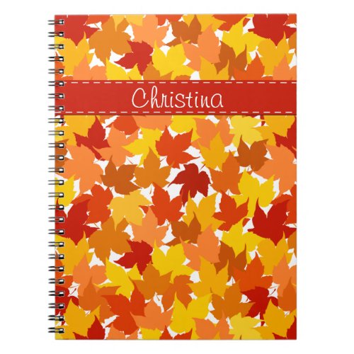 Maple tree autumn leaves notebook