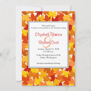 Maple tree Autumn wedding invitation