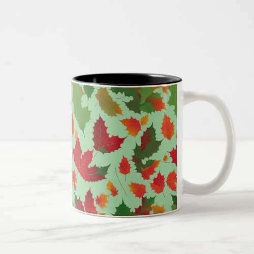Maple tree leaves autumn Two_Tone coffee mug