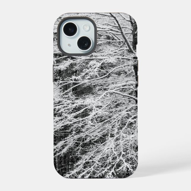 Maple Tree Outlined In Snow Iphone Case (Back)