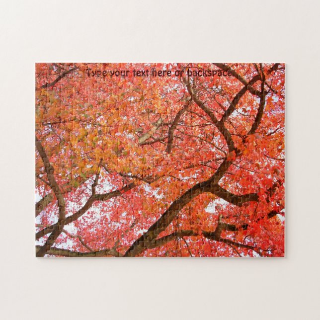 Maple Tree Puzzle Personalized Autumn Leaf Puzzle (Horizontal)