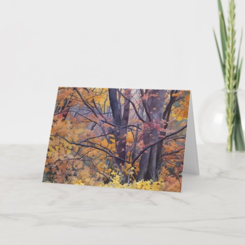 Maple Trees in Autumn _ Sylvania Wilderness Area Thank You Card