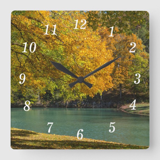 Maple Umbrella Over Dogwood Creek Wall Clock (Front)