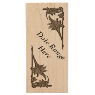 Maple USB - Leafy Brackets with Text