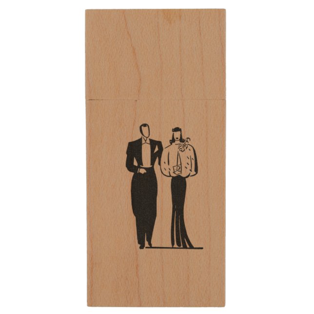 Maple USB Wedding Flash Drive (Front Vertical)
