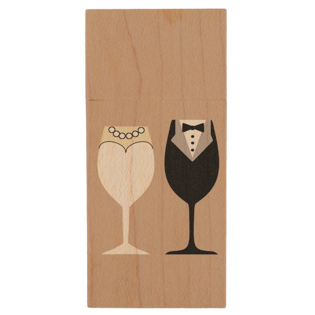 Maple USB Wedding Flash Drive (Front Vertical)