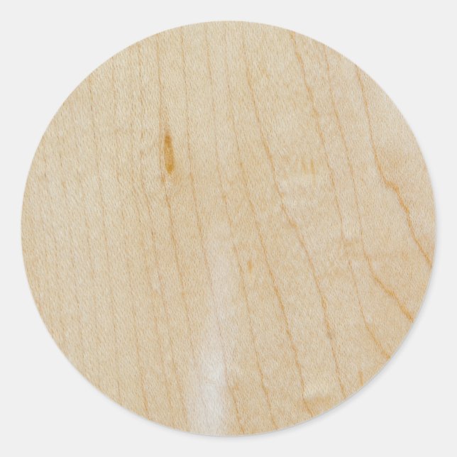 Maple wood classic round sticker (Front)