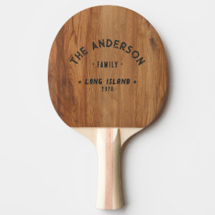 Maple Wood Vintage Seaside Family Name BK Ping Pong Paddle
