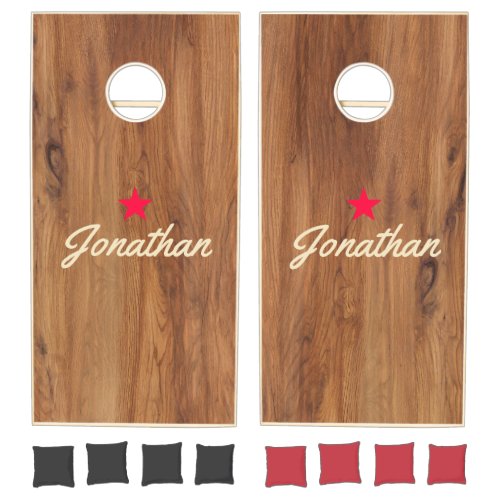 Maple Wood Vintage Star Signature Cornhole Set