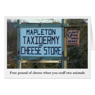 mapleton taxidermy & cheese shop cards