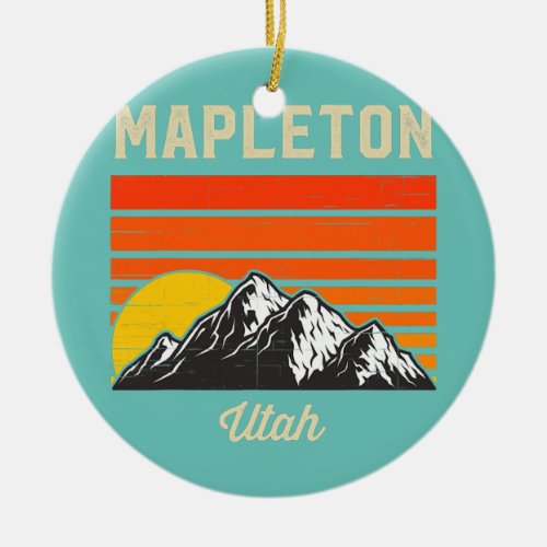 Mapleton Utah Retro Vintage City State USA  Ceramic Ornament