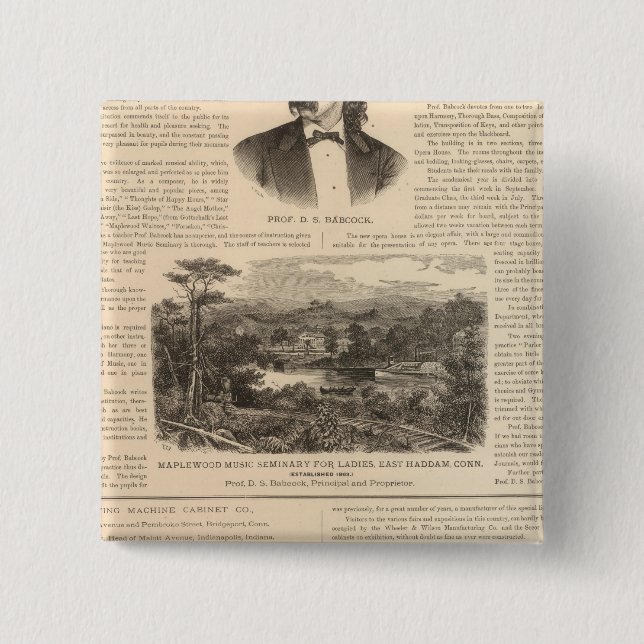 Maplewood Music Seminary for Ladies Pinback Button (Front)