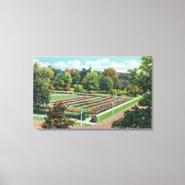 Maplewood Park Rose Garden View Canvas Print (Front)