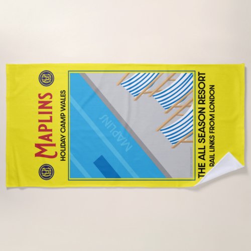 Maplins Vintage British Holiday Camps  Beach Towel