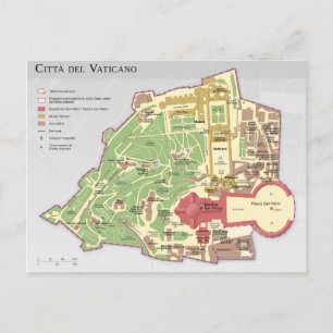 Mappa della Città del Vaticano diagramma Vatican Postcard