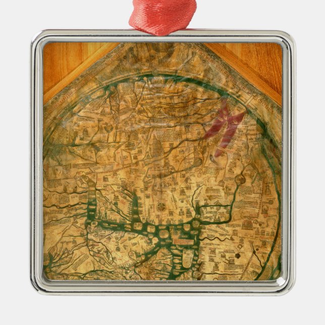 Mappa Mundi, c.1290 Metal Ornament (Front)