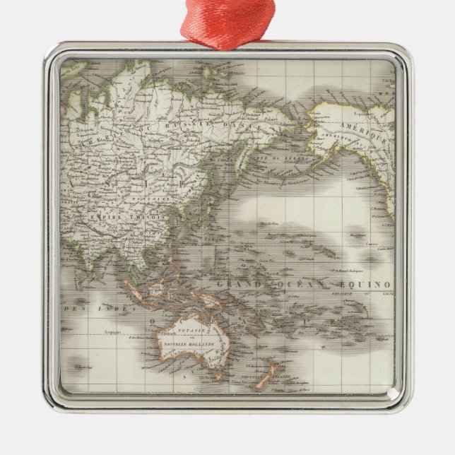 Mappemonde - Globe map Metal Ornament (Front)