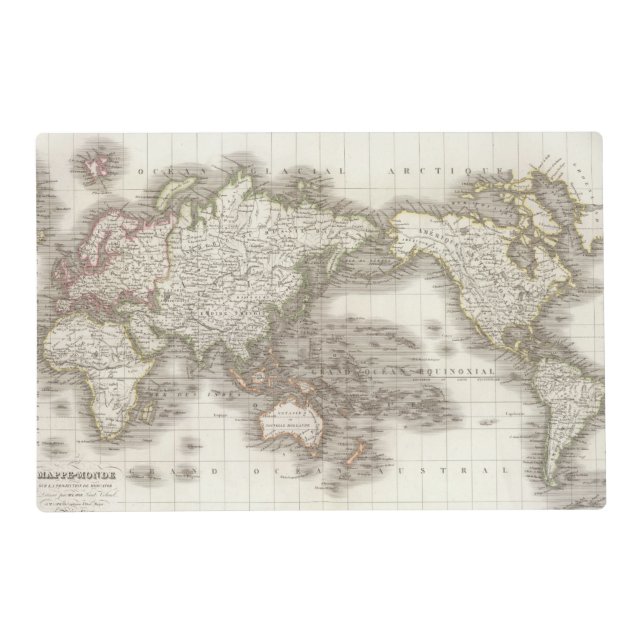 Mappemonde - Globe map Placemat (Front)