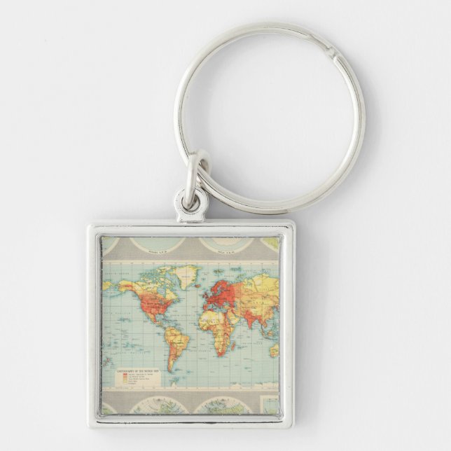 Mapping of the world keychain (Front)