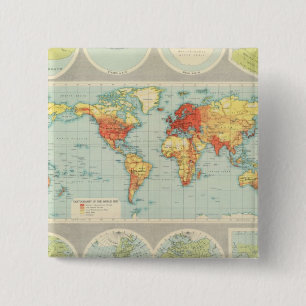 Mapping of the world pinback button