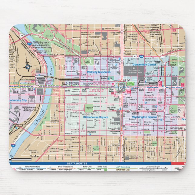 Mapping The City of Brotherly Love Mouse Pad (Front)