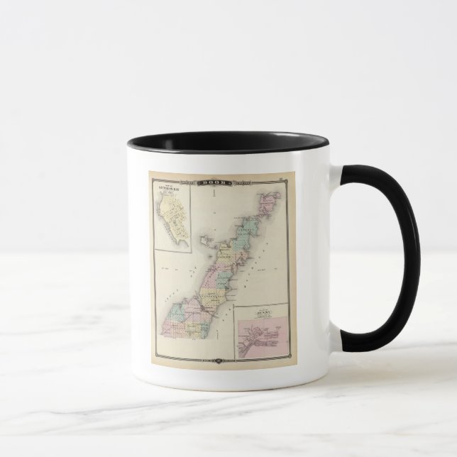 Maps of Door County, Sturgeon Bay and Jenny Mug (Right)