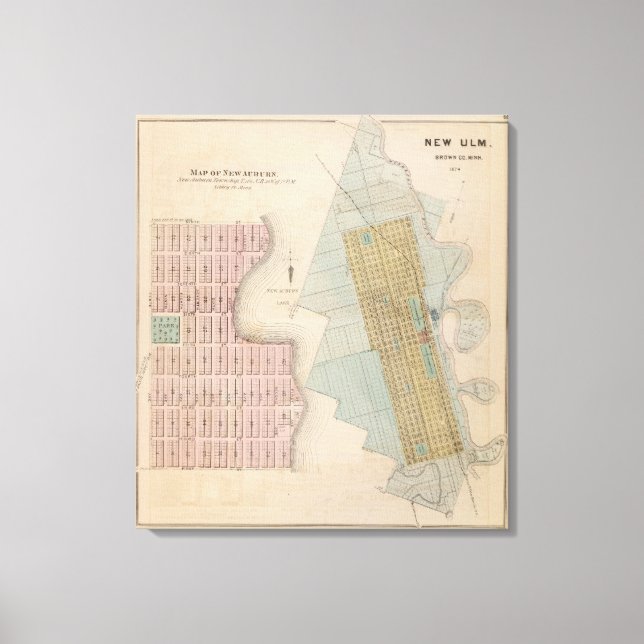 Maps of New Auburn, Minnesota Canvas Print (Front)