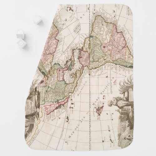 Maps of North and South America 1680_1742 Stroller Blanket