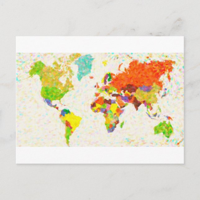 maps pointilism World Map Postcard (Front)