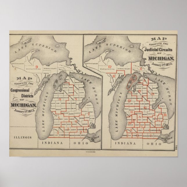 Maps showing the congressional districts poster (Front)