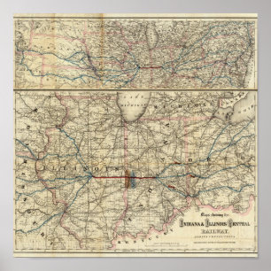 Maps showing the Indiana Poster