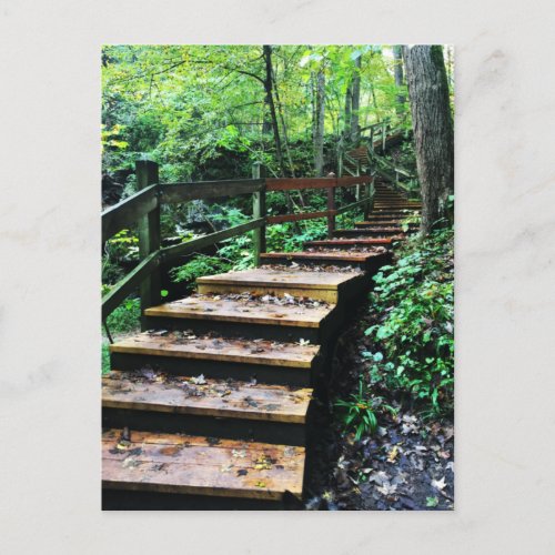 maquoketa caves state park staircase postcard