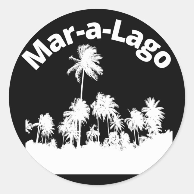 Mar-A-Lago Florida Palm Trees Classic Round Sticker (Front)