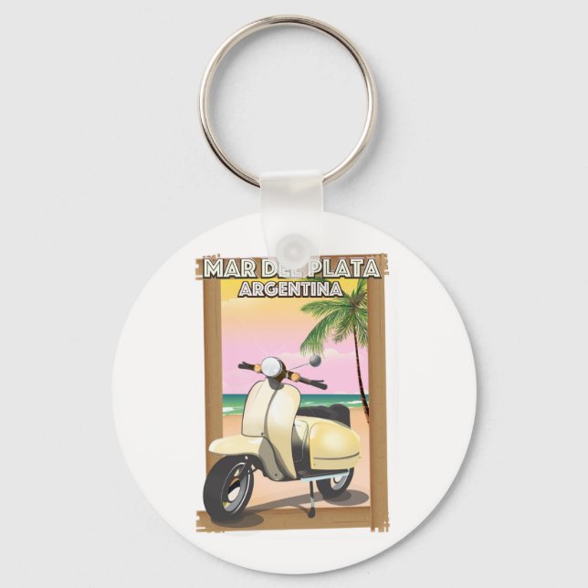 Mar del Plata Argentina beach Keychain (Front)
