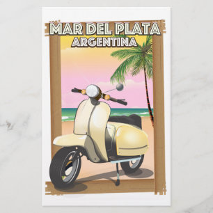 Mar del Plata Argentina beach poster Stationery